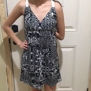 Planet Gold Cocktail Patterned Summer Dress Size M